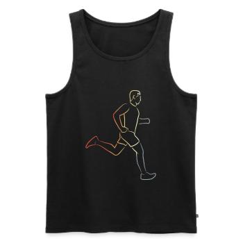Lustiger Läufer Junge - Männer Premium Bio Tank Top - Schwarz - Vorne - Michal (187cm)