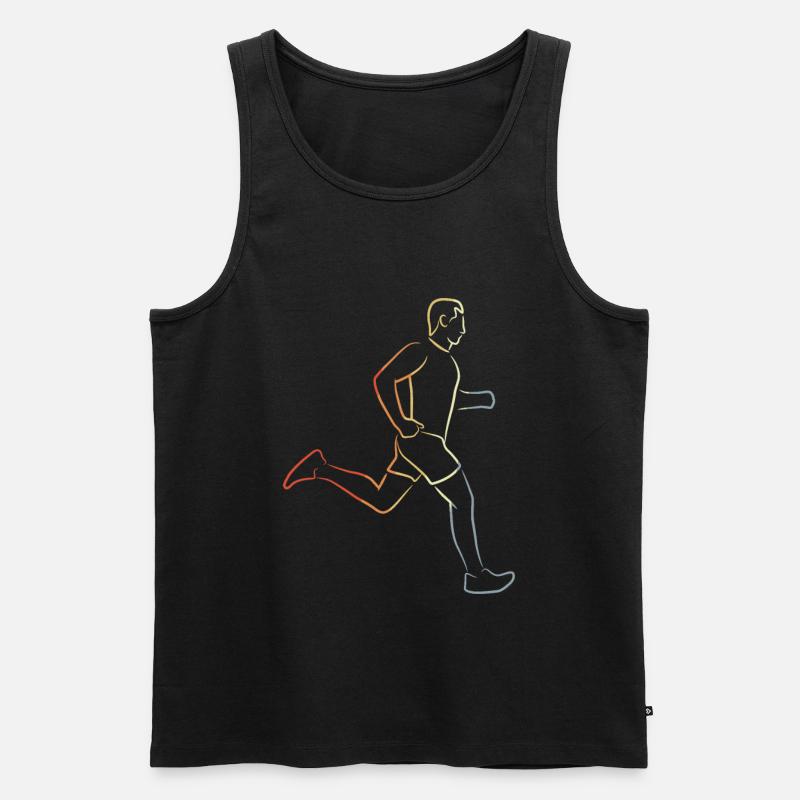 Lustiger Läufer Junge - Männer Premium Bio Tank Top - Schwarz
