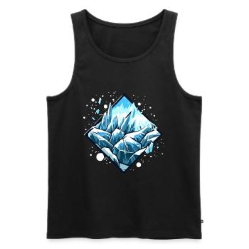 Eiskristalle Eiszapfen Winterlandschaft - Männer Premium Bio Tank Top - Schwarz - Vorne - AI Model Male 178 light (178cm)