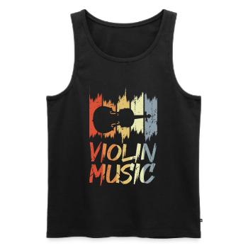 Retro Violin Music - Men's Premium Organic Tank Top - black - Front - Michal (187cm)