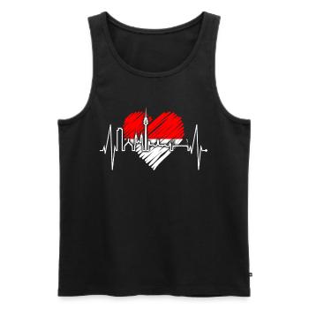 Nuremberg Skyline Heartbeat Fan Heart Love Nuremberg - Débardeur bio Premium Homme - noir - Devant - Michal (187cm)