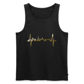 Hannover Skyline Herzschlag Fan Liebe Hannöversch - Débardeur bio Premium Homme - noir - Devant - AI Model Male 178 light (178cm)