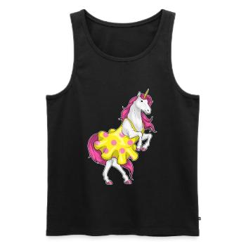 Einhorn Polka Dots Kleid - Männer Premium Bio Tank Top - Schwarz - Vorne - Michal (187cm)