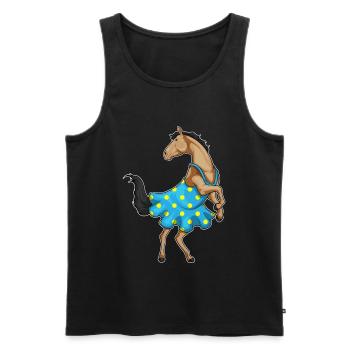 Pferd Polka Dots Kleid - Männer Premium Bio Tank Top - Schwarz - Vorne - Michal (187cm)