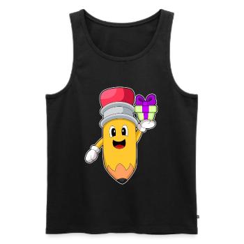 Forfait de Noël crayon - Débardeur bio Premium Homme - noir - Devant - Michal (187cm)