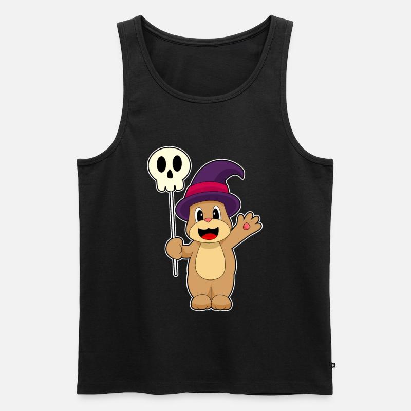 Bär Halloween Hexe Geist - Männer Premium Bio Tank Top - Schwarz