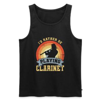 I'd rather play the clarinet - Men's Premium Organic Tank Top - black - Front - Michal (187cm)