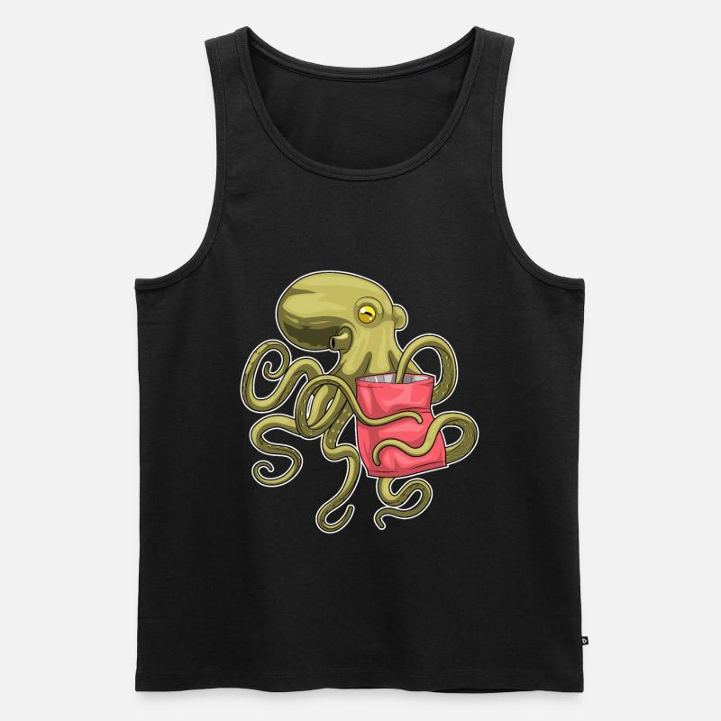 Sac de chips Octopus - Débardeur bio Premium Homme - noir