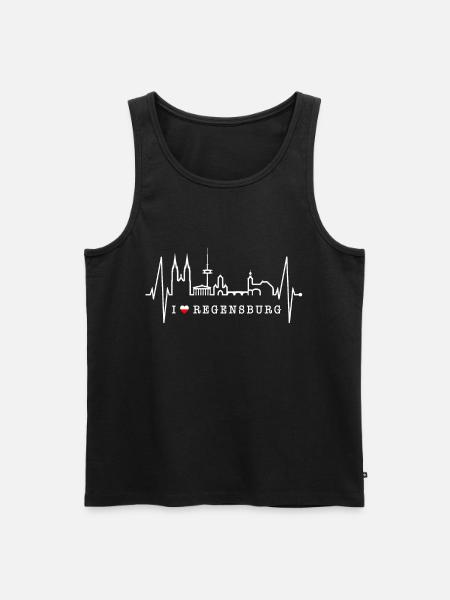 Regensburg Skyline Heartbeat Love Regensburgers - Men's Premium Organic Tank Top - black