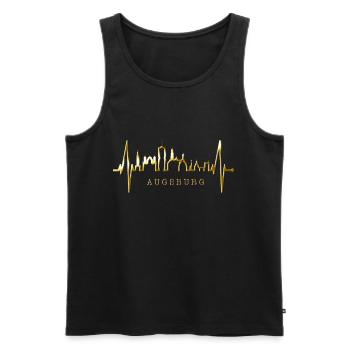 Augsburg Skyline Heartbeat Fan J’aime Augsburger - Débardeur bio Premium Homme - noir - Devant - Michal (187cm)