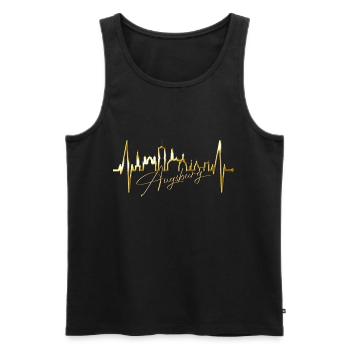 Augsburg Skyline Heartbeat Fan J’aime Augsburger - Débardeur bio Premium Homme - noir - Devant - Michal (187cm)