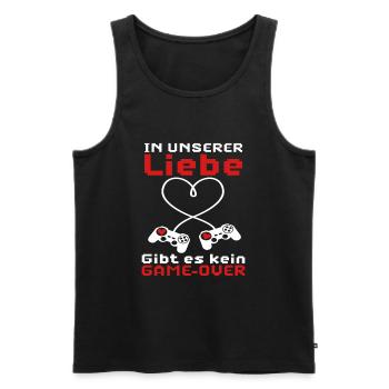 Hochzeit Junggesellenabschied Liebe Gaming Spruch - Männer Premium Bio Tank Top - Schwarz - Vorne - AI Model Male 178 light (178cm)