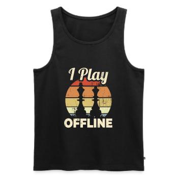 Chess Player Quote - Men's Premium Organic Tank Top - black - Front - AI Model Male 178 light (178cm)