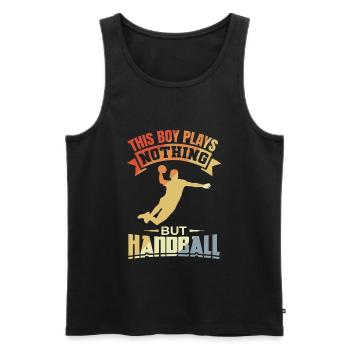 Boy plays nothing but handball - Men's Premium Organic Tank Top - black - Front - AI Model Male 178 light (178cm)