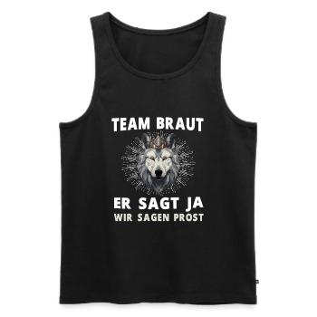 Hochzeit Junggesellenabschied Wolf Bräutigam Braut - Männer Premium Bio Tank Top - Schwarz - Vorne - Michal (187cm)