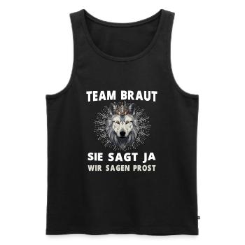 Hochzeit Junggesellenabschied Wolf Braut Bräutigam - Männer Premium Bio Tank Top - Schwarz - Vorne - Michal (187cm)