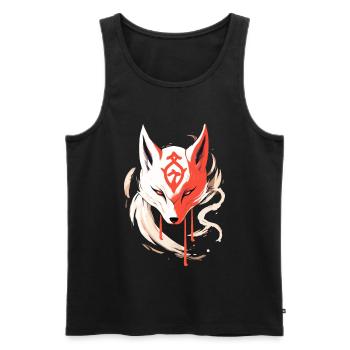 Kitsune Mask Japan Anime Kumiho Fox Samurai - Men's Premium Organic Tank Top - black - Front - AI Model Male 178 light (178cm)