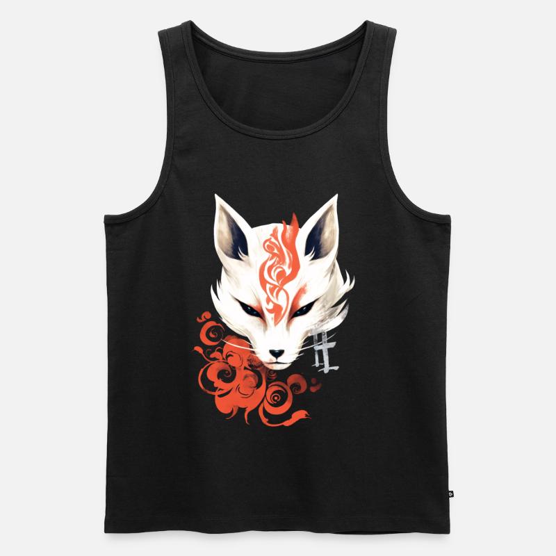 Fuchs Maske Kumiho Samurai Kitsune Japan Anime - Männer Premium Bio Tank Top - Schwarz