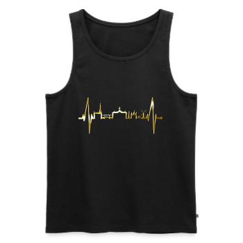 Amsterdam Skyline Pays-Bas Heartbeat Holland - Débardeur bio Premium Homme - noir - Devant - Michal (187cm)