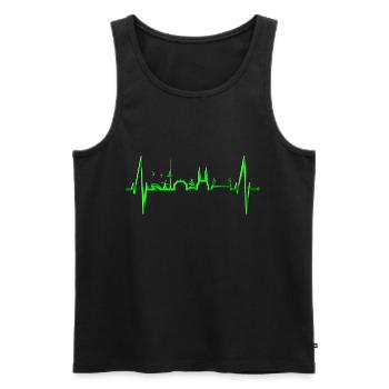 Brême Skyline Brême Heartbeat Fan Heart Love - Débardeur bio Premium Homme - noir - Devant - AI Model Male 178 light (178cm)