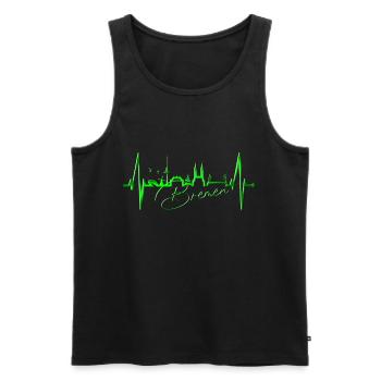 Brême Skyline Brême Heartbeat Fan Heart Love - Débardeur bio Premium Homme - noir - Devant - AI Model Male 178 light (178cm)
