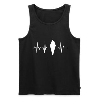 Cône de crème glacée ligne de coeur ECG - Débardeur bio Premium Homme - noir - Devant - Michal (187cm)