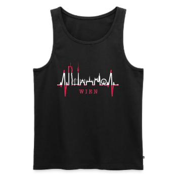 Wien Skyline Herzschlag Österreich Liebe Vienna - Männer Premium Bio Tank Top - Schwarz - Vorne - AI Model Male 178 light (178cm)