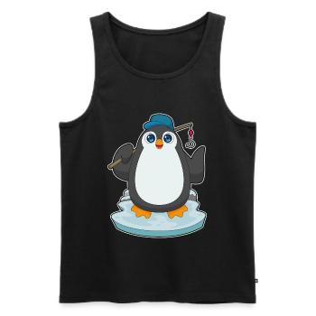 Canne à pêche Penguin Angler Canne à pêche - Débardeur bio Premium Homme - noir - Devant - Michal (187cm)