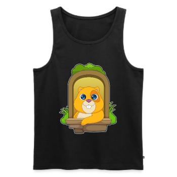 Funny hamster - Men's Premium Organic Tank Top - black - Front - Michal (187cm)