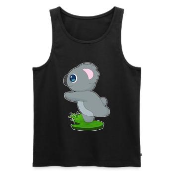 Koala Yoga Fitness Gymnastik - Männer Premium Bio Tank Top - Schwarz - Vorne - Michal (187cm)
