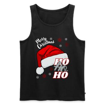 Joyeux Noël HO HO HO - Débardeur bio Premium Homme - noir - Devant - Michal (187cm)
