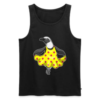 Pinguin Polka Dots Kleid - Männer Premium Bio Tank Top - Schwarz - Vorne - Michal (187cm)