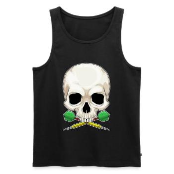 Fléchette tête de mort - Débardeur bio Premium Homme - noir - Devant - Michal (187cm)