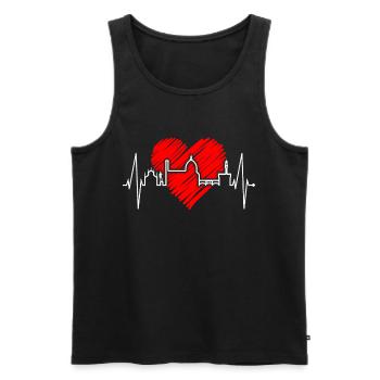 Florence Skyline Italy Heartbeat I Love Firenze - Men's Premium Organic Tank Top - black - Front - AI Model Male 178 light (178cm)