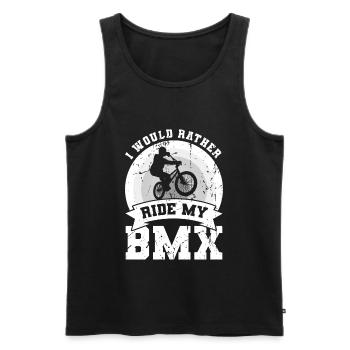 Je préfère faire du BMX - Débardeur bio Premium Homme - noir - Devant - AI Model Male 178 light (178cm)