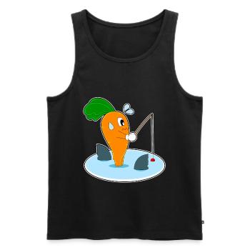 Pêche à la canne à pêche Carrot Angler - Débardeur bio Premium Homme - noir - Devant - Michal (187cm)