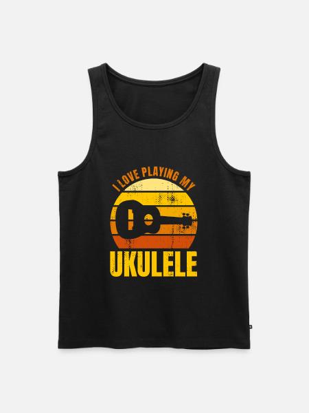 Motivational Ukulele Saying - Men's Premium Organic Tank Top - black