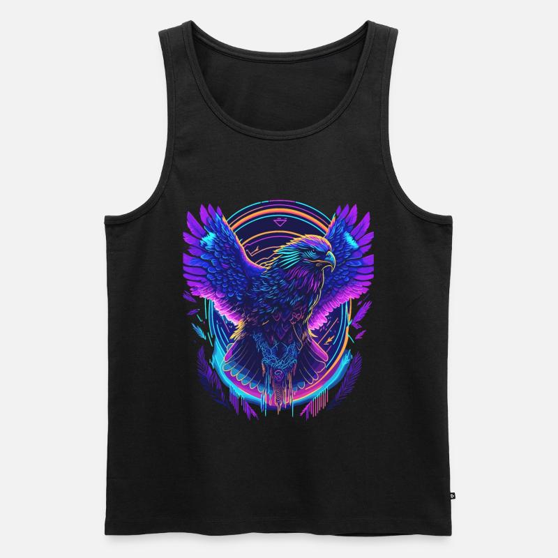 Fliegender Adler Synthwave - Männer Premium Bio Tank Top - Schwarz