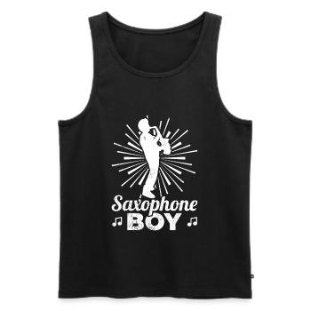 Saxophone Boy - Débardeur bio Premium Homme - noir - Devant - AI Model Male 178 light (178cm)