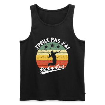 Ich kann kein humorvolles Badminton-Geschenk haben - Männer Premium Bio Tank Top - Schwarz - Vorne - AI Model Male 178 light (178cm)