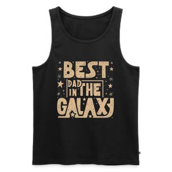 Best Papa Galaxy - Men's Premium Organic Tank Top - black - Front - AI Model Male 178 light (178cm)