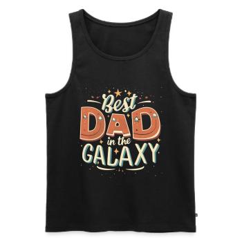 Best dad in the galaxy - Men's Premium Organic Tank Top - black - Front - Michal (187cm)