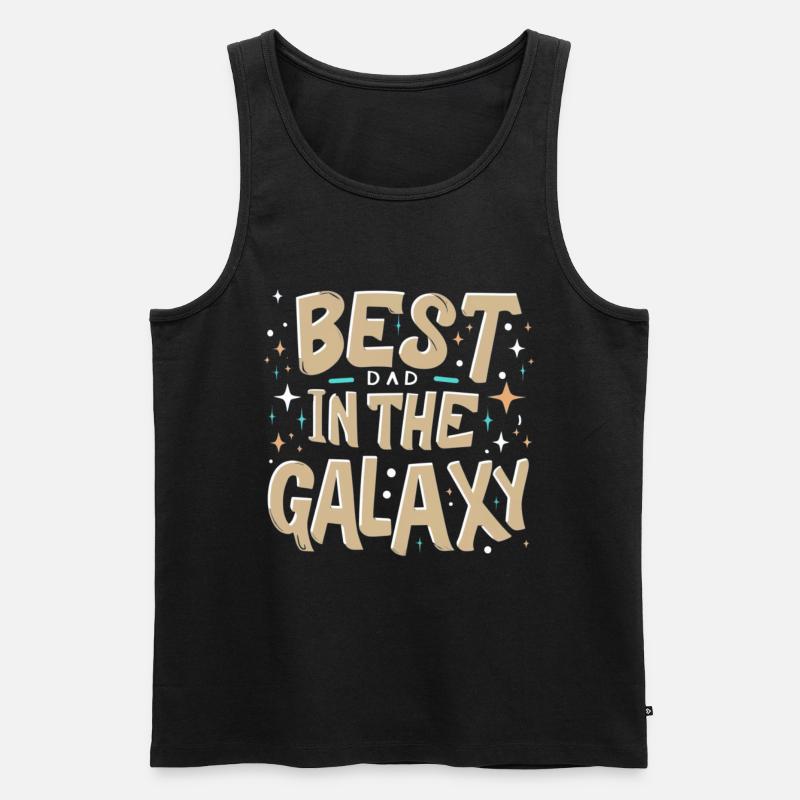 Bester Dad im Universum - Männer Premium Bio Tank Top - Schwarz