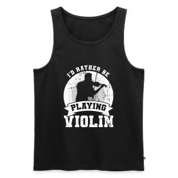 Je préfère jouer du violon - Débardeur bio Premium Homme - noir - Devant - Michal (187cm)