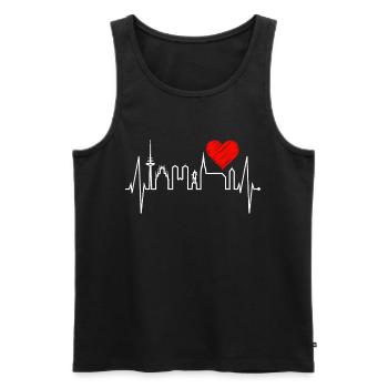 Münster Skyline Herzschlag Herz Liebe Love Münster - Männer Premium Bio Tank Top - Schwarz - Vorne - AI Model Male 178 light (178cm)