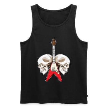 Totenkopf Elektrische Gitarre Musik - Männer Premium Bio Tank Top - Schwarz - Vorne - Michal (187cm)