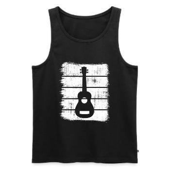 Ukulele Drawing - Men's Premium Organic Tank Top - black - Front - Michal (187cm)