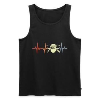 Vintage Welder Heartbeat - Men's Premium Organic Tank Top - black - Front - AI Model Male 178 light (178cm)