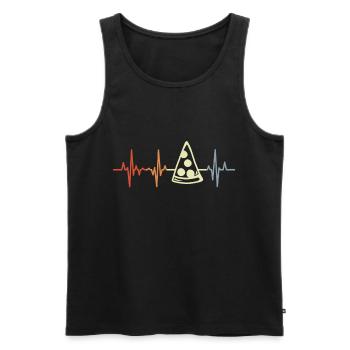 Vintage Pizza Heart Palpitations - Men's Premium Organic Tank Top - black - Front - Michal (187cm)