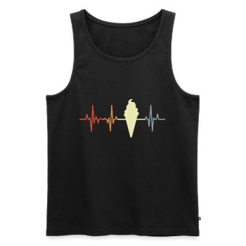 Eiswaffel Herzklopfen Vintage Look - Männer Premium Bio Tank Top - Schwarz - Vorne - AI Model Male 178 light (178cm)